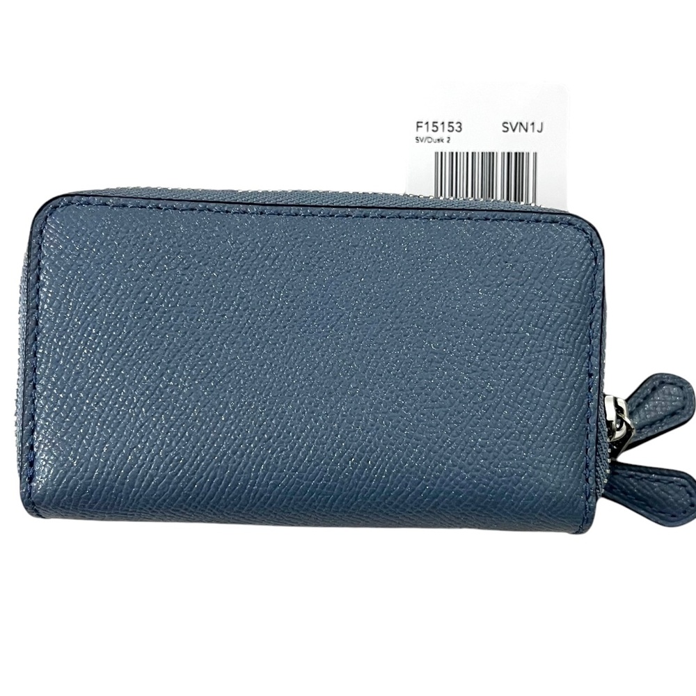 NWT Coach Double Zipper Coin/ Credit Card Wallet Dusk Blue Sparkle - Picture 5 of 5